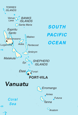 map of Vanuatu islands