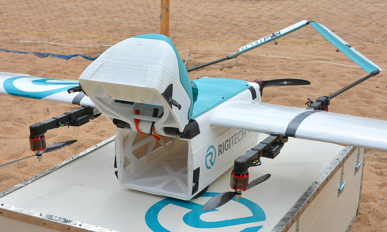 Close-up of Switzerland's RigiTech drone.