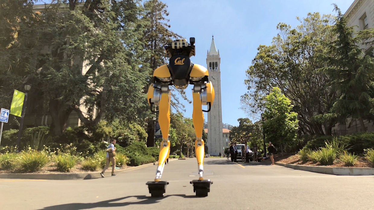 Cassie on hovershoes at the UC Berkeley campus